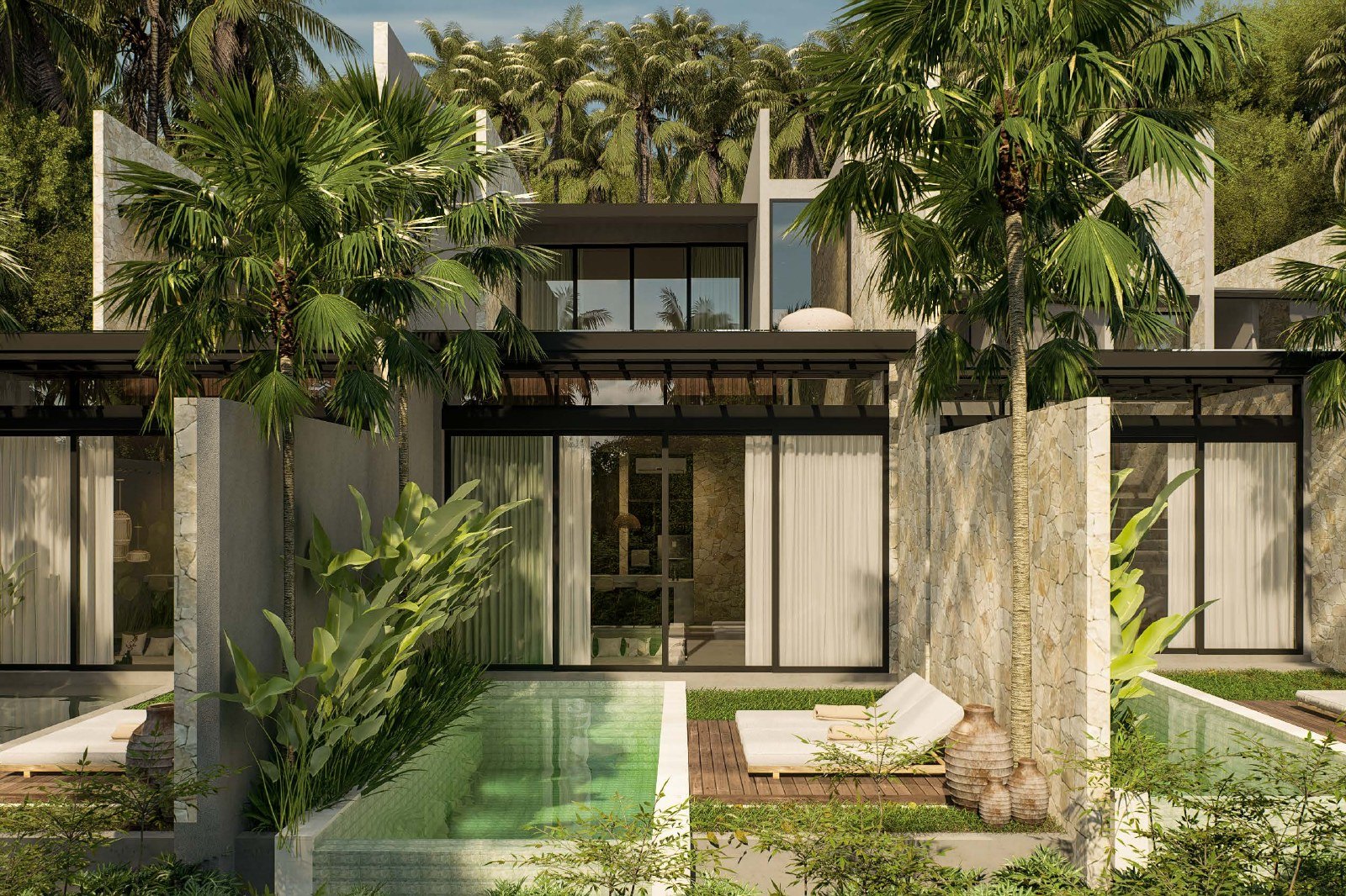 Luxury villa exterior with private pool, Villa Yeh Gangga, Tabanan, Bali